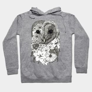 Floral Owl White Background Hoodie